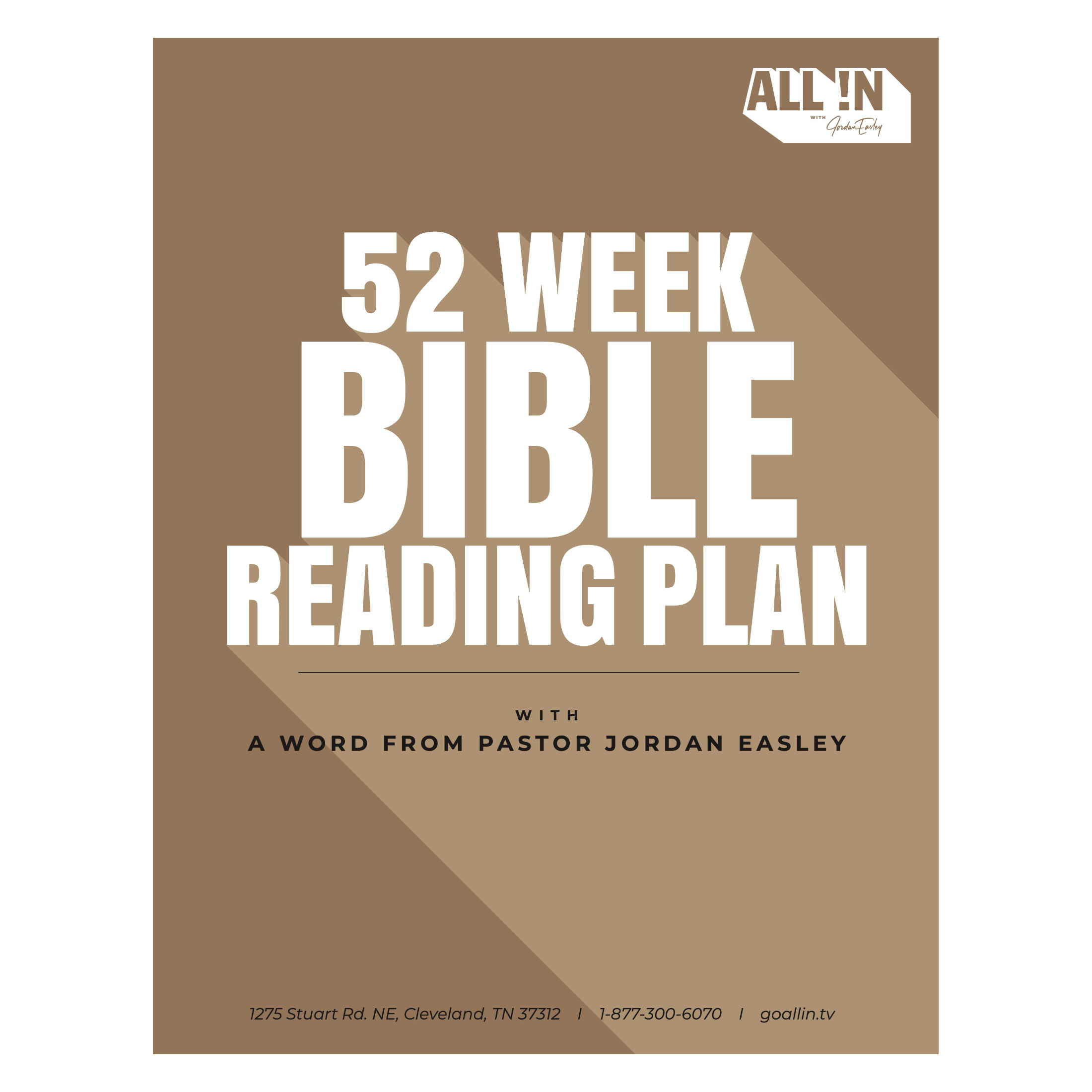52 Week Bible Reading Plan – ALL !N with Pastor Jordan Easley Online Store